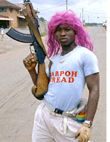 Liberian rebel in frightwig
